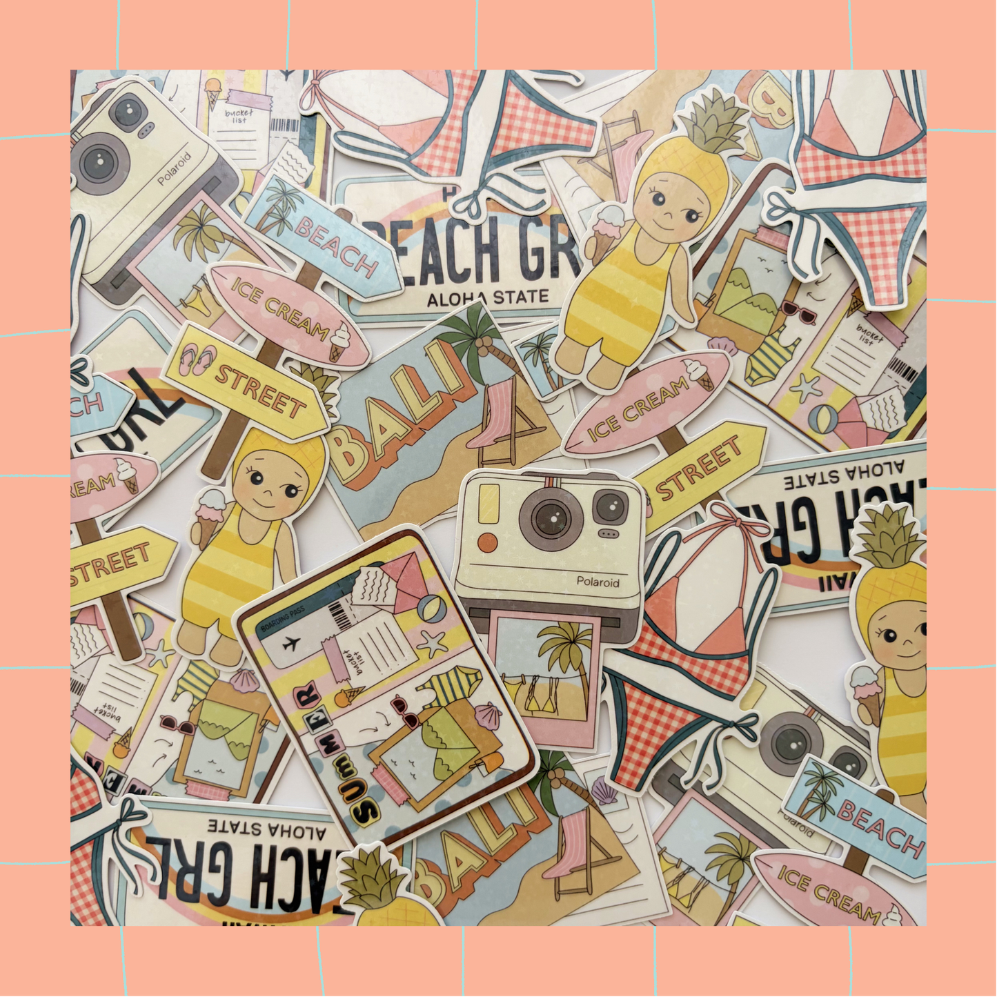 Pineapple baby angel sticker