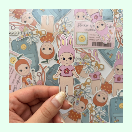 Bunny baby angel sticker