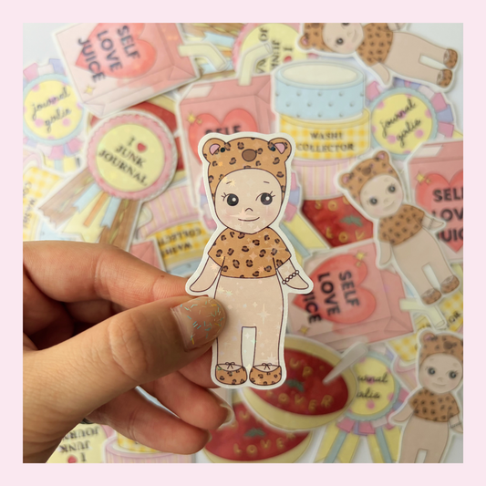 Leopard baby angel sticker