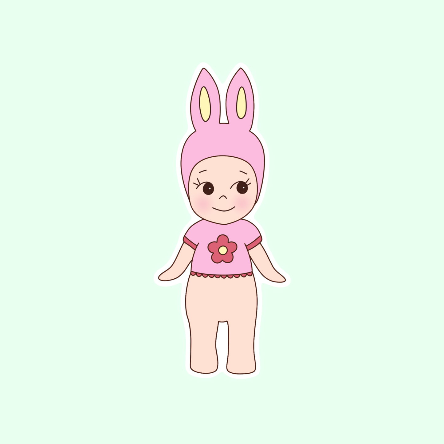 Bunny baby angel sticker
