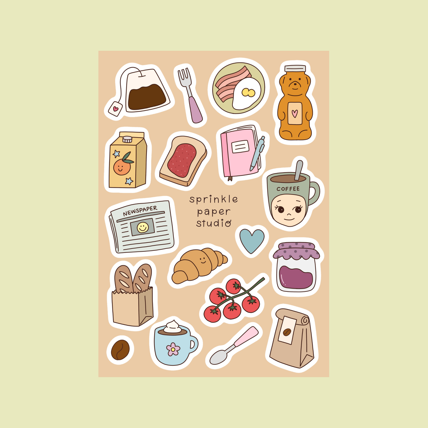 Breakfast time sticker sheet