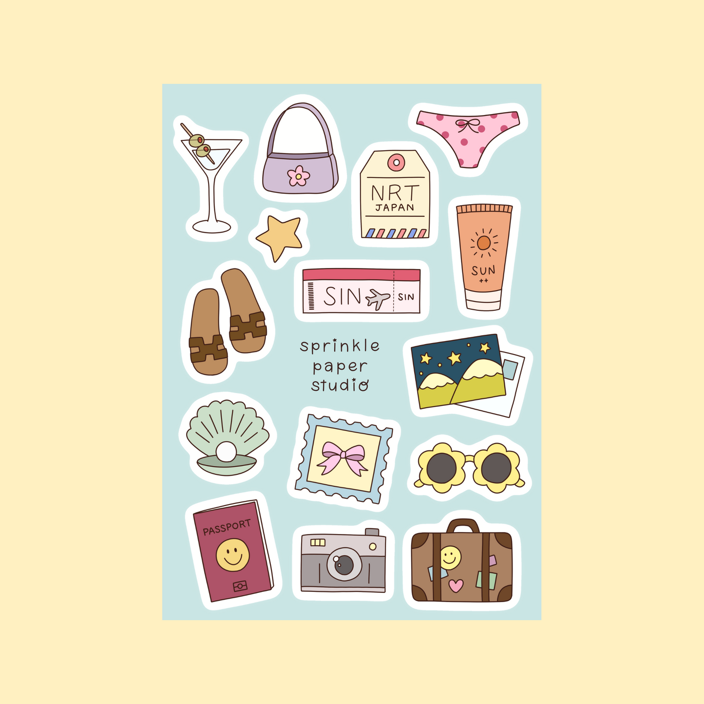 Summer vacation sticker sheet