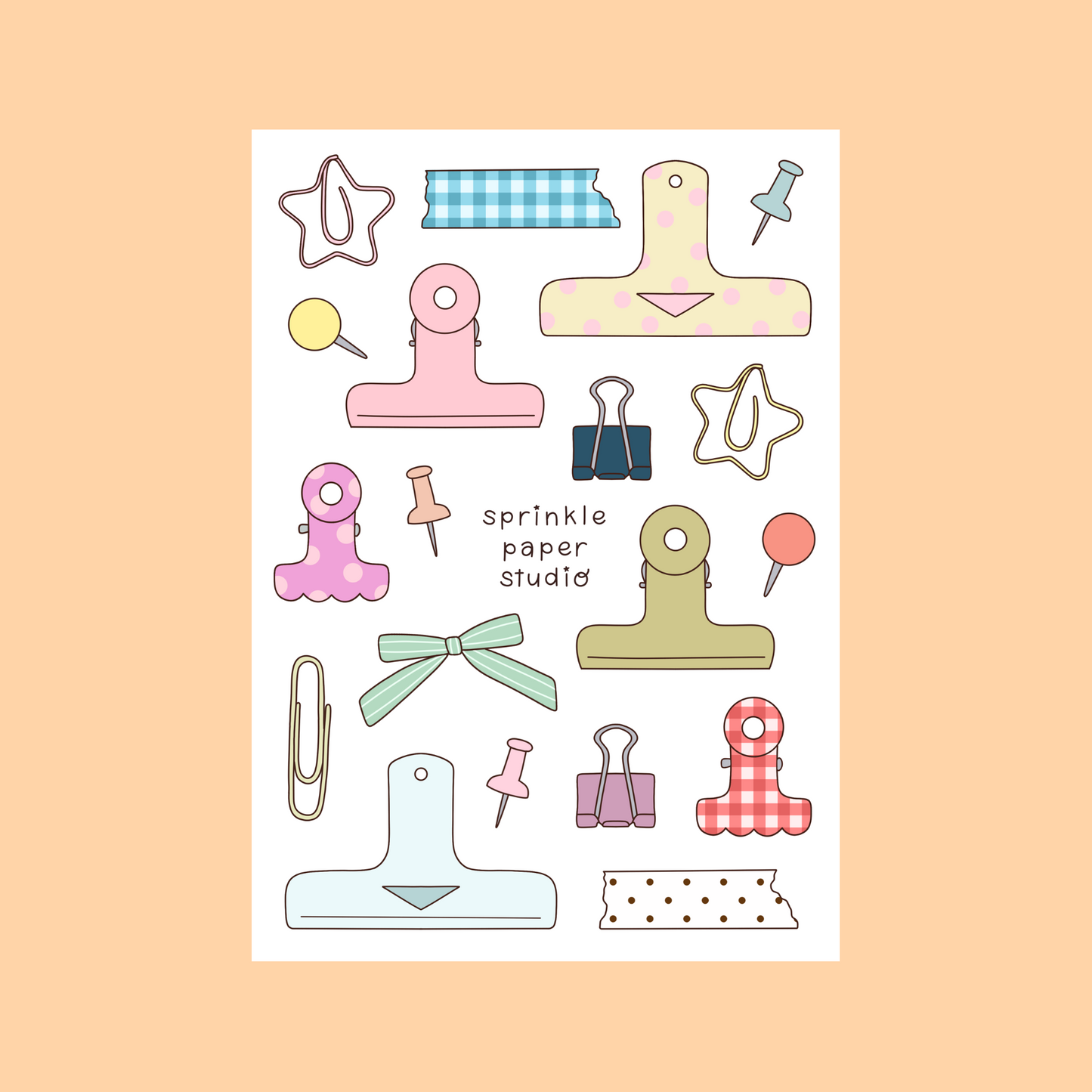 Paper clips sticker sheet