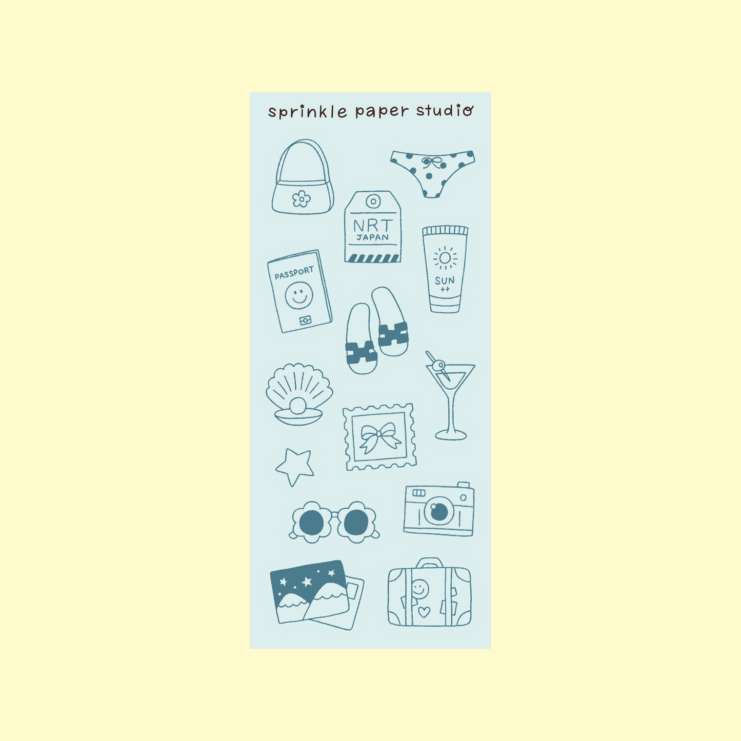 Summer vacation slim sticker sheet