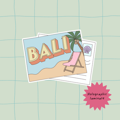 Bali postcard sticker
