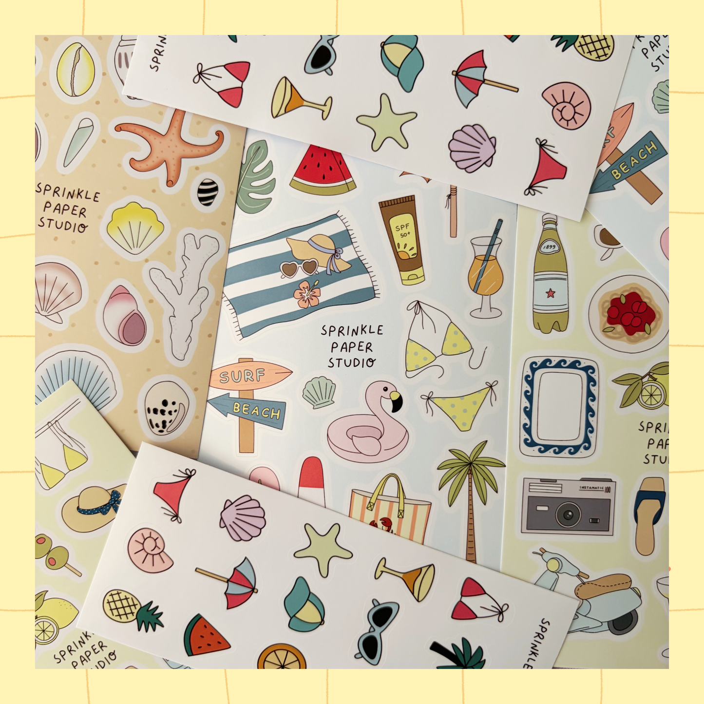 Beachside sticker sheet