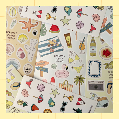 Beachside sticker sheet