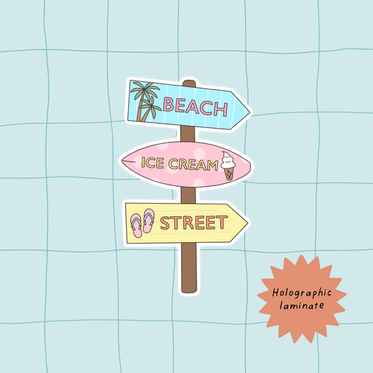 Beach sign sticker