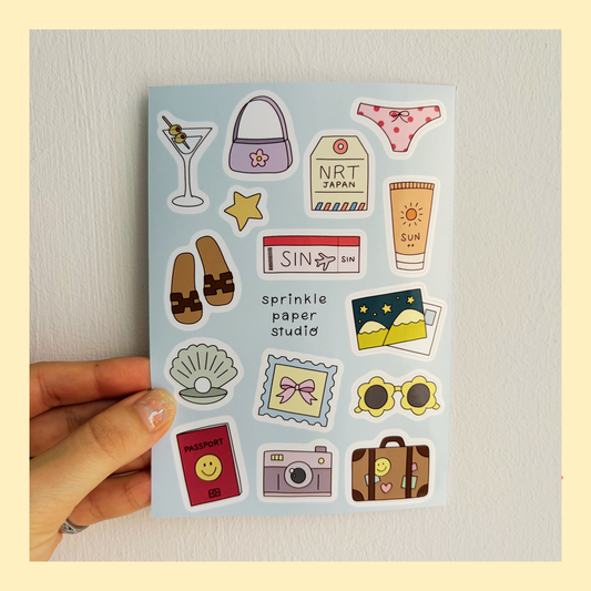 Summer vacation sticker sheet