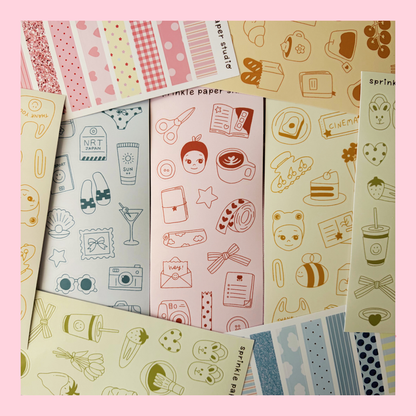Strawberry matcha sticker sheet
