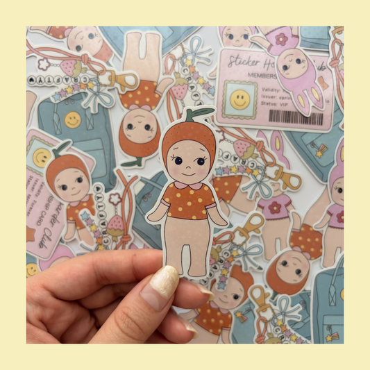 Orange baby angel sticker