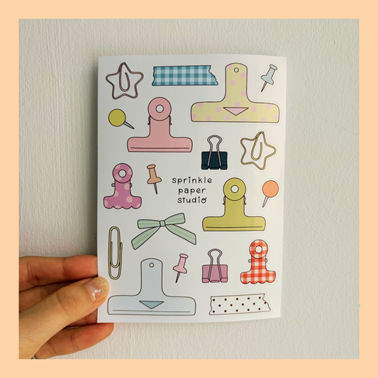 Paper clips sticker sheet