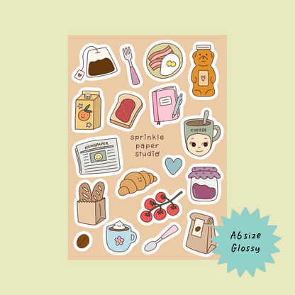 Breakfast time sticker sheet
