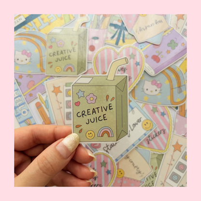 Creative juice sticker