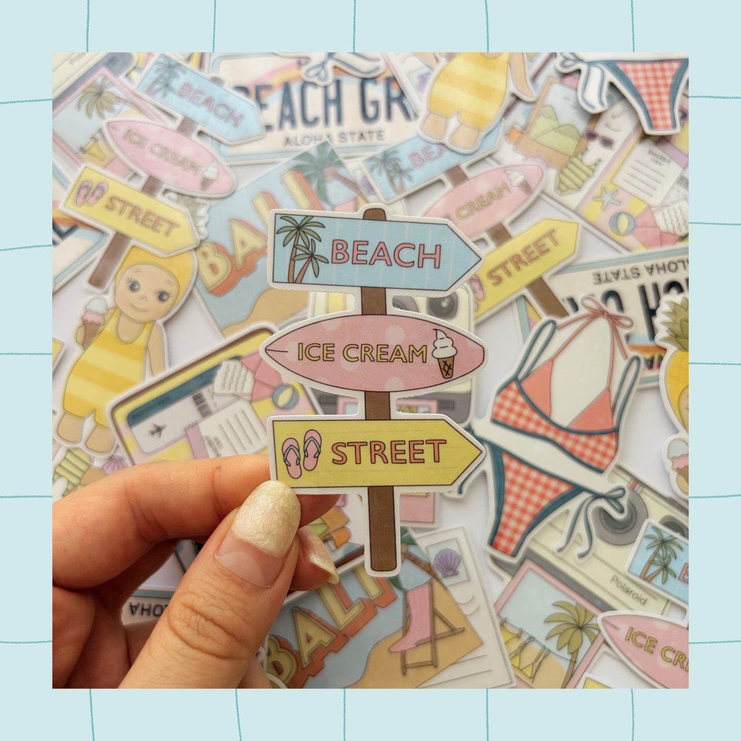 Beach sign sticker