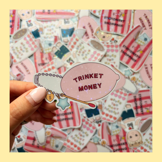 Trinket money keychain sticker