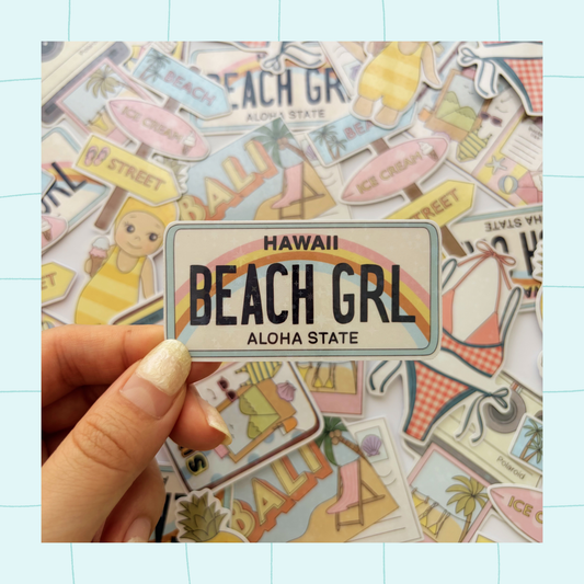 Beach girl sticker