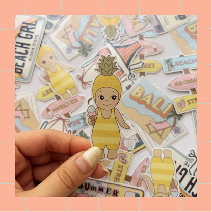 Pineapple baby angel sticker