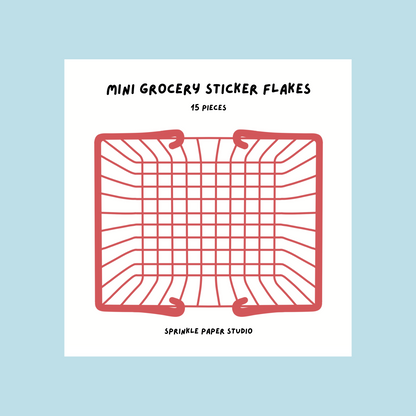Mini grocery sticker flakes