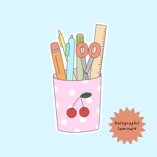 Pen holder sticker
