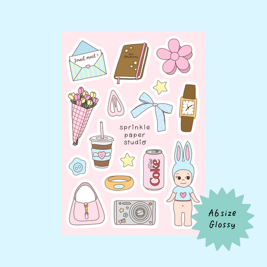 Girl essentials sticker sheet