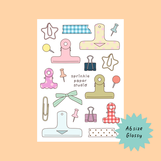Paper clips sticker sheet