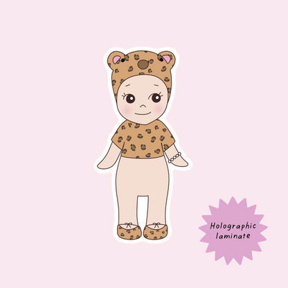 Leopard baby angel sticker