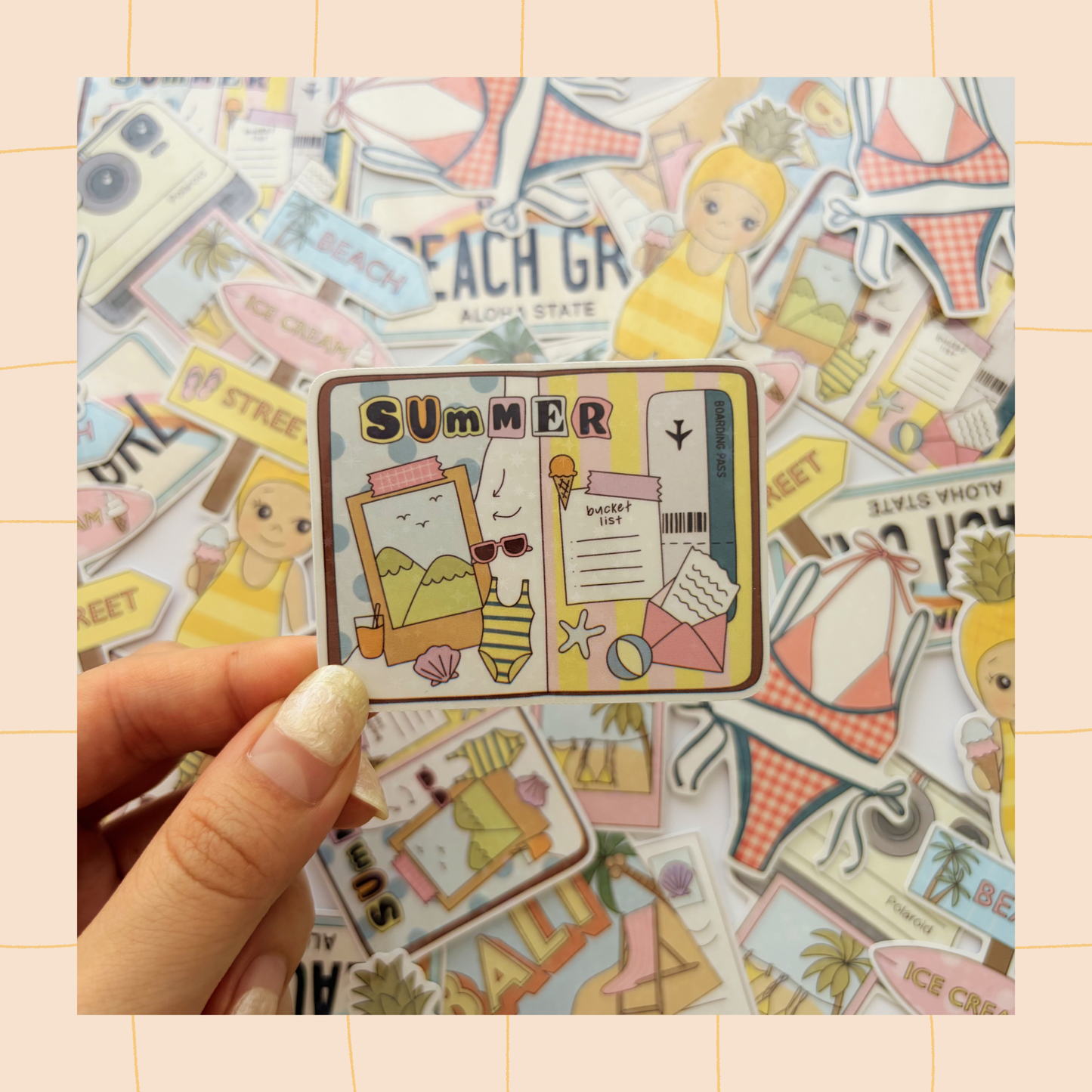 Summer junk journal sticker