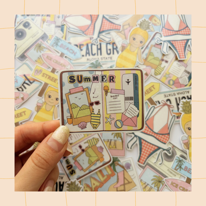 Summer junk journal sticker