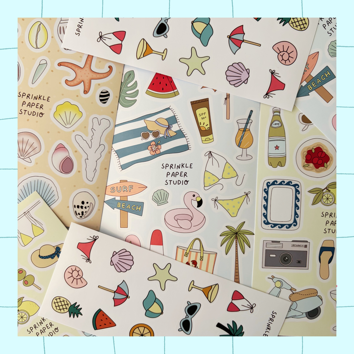Seashells sticker sheet