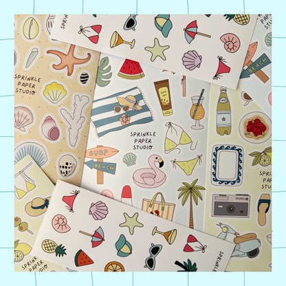 Seashells sticker sheet