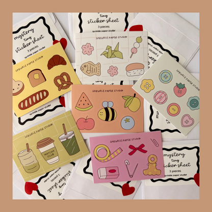 Mystery tiny sticker sheet set