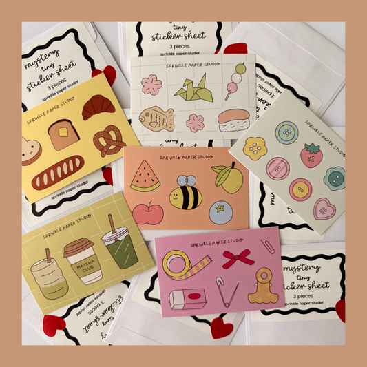 Mystery tiny sticker sheet set