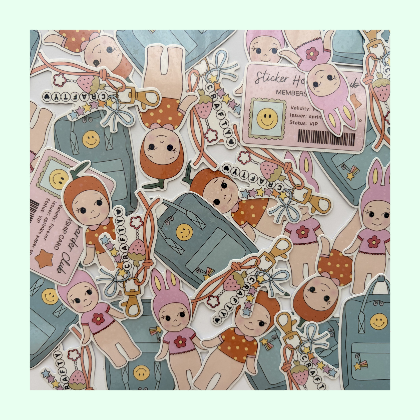 Bunny baby angel sticker