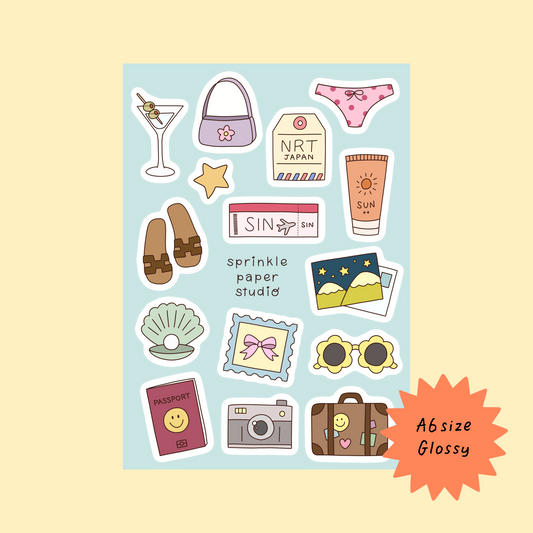 Summer vacation sticker sheet