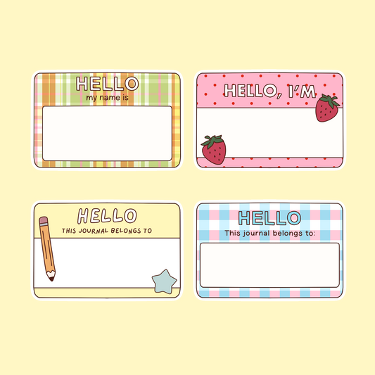 Name tag sticker pack