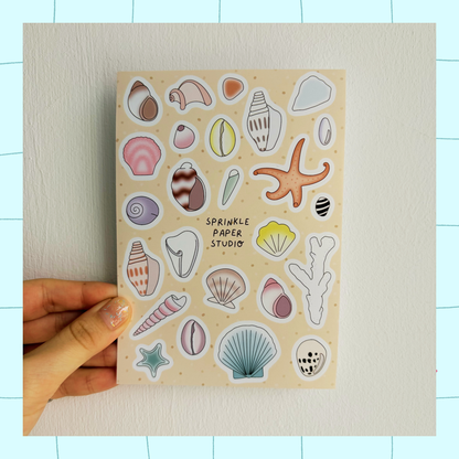 Seashells sticker sheet
