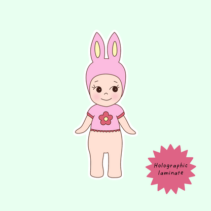 Bunny baby angel sticker