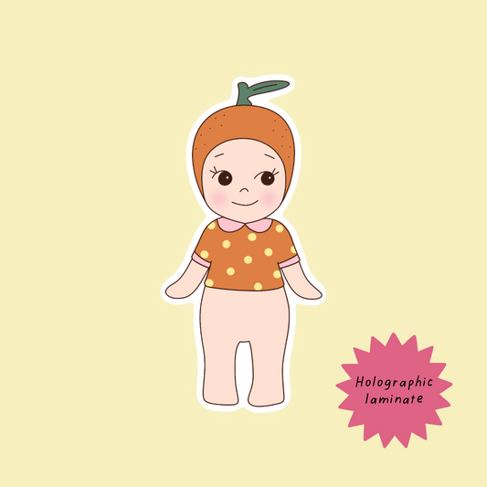 Orange baby angel sticker