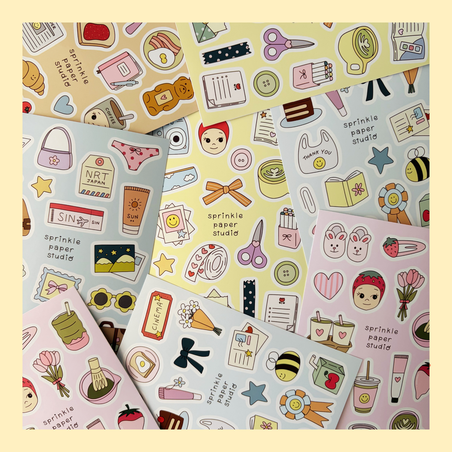 Summer vacation sticker sheet
