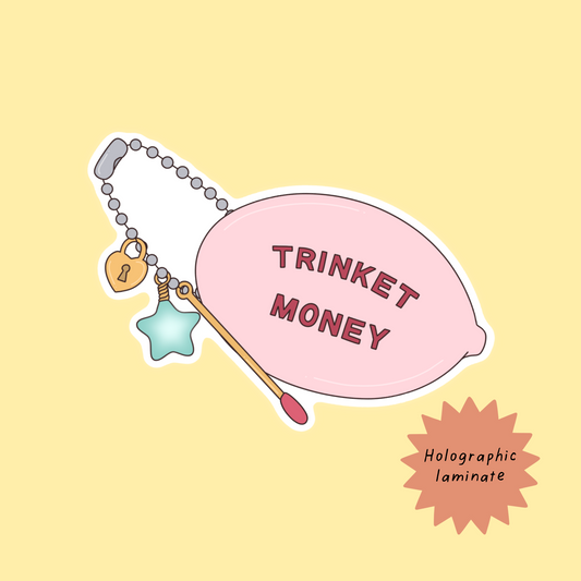 Trinket money keychain sticker