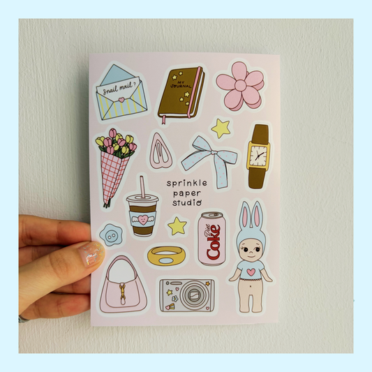 Girl essentials sticker sheet