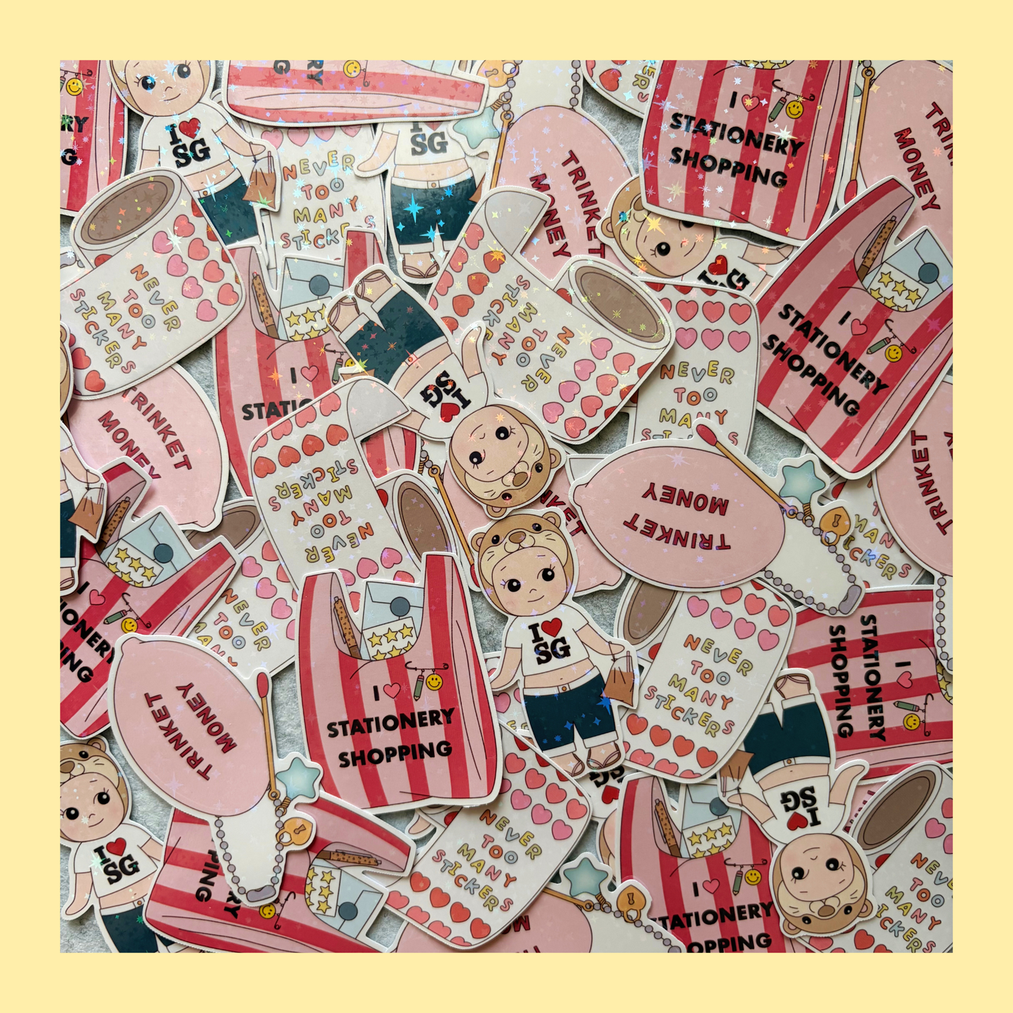 Trinket money keychain sticker