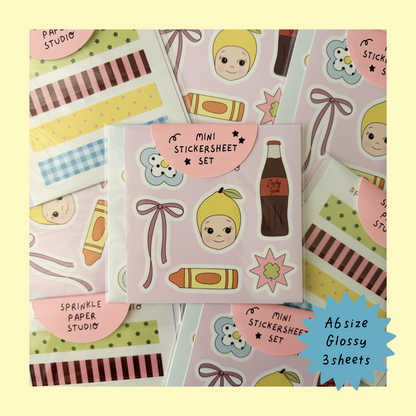 Mini sticker sheet set