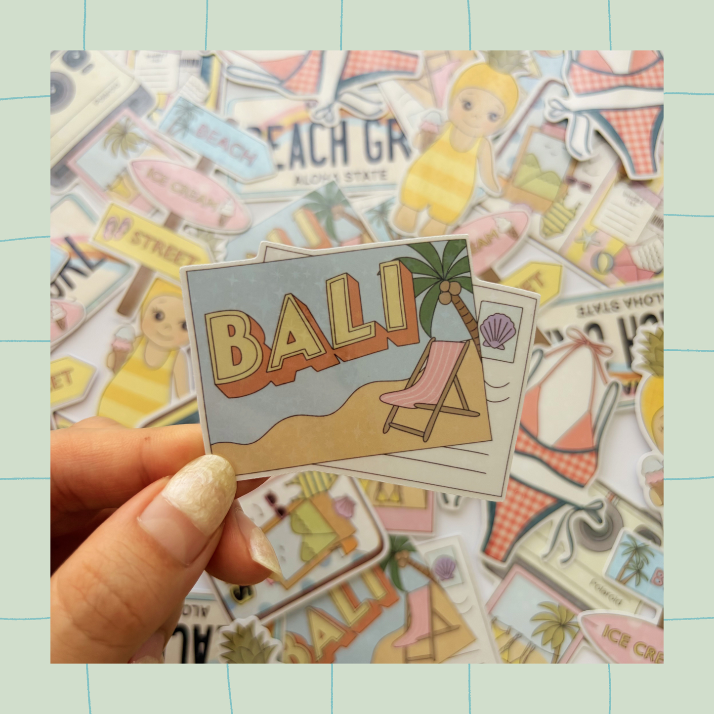 Bali postcard sticker