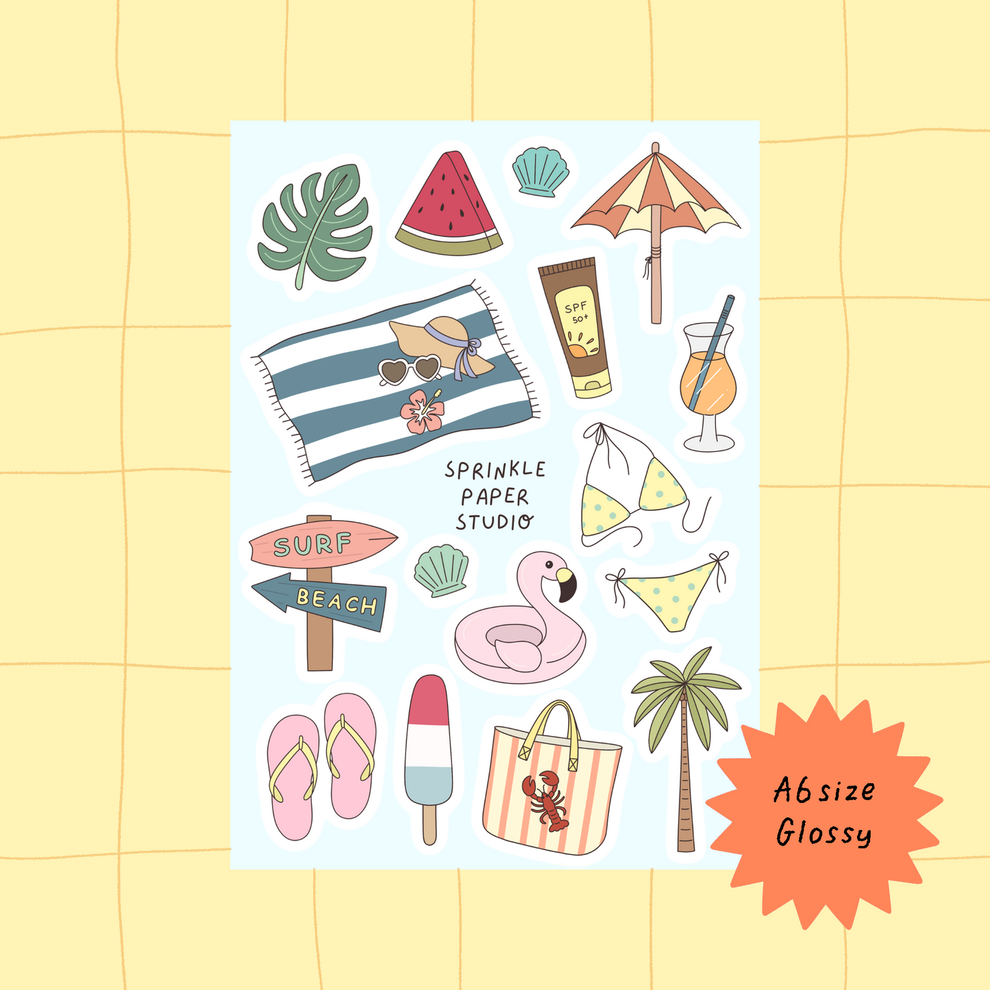 Beachside sticker sheet