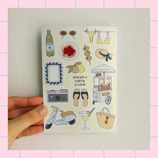 Summer in Italy sticker sheet