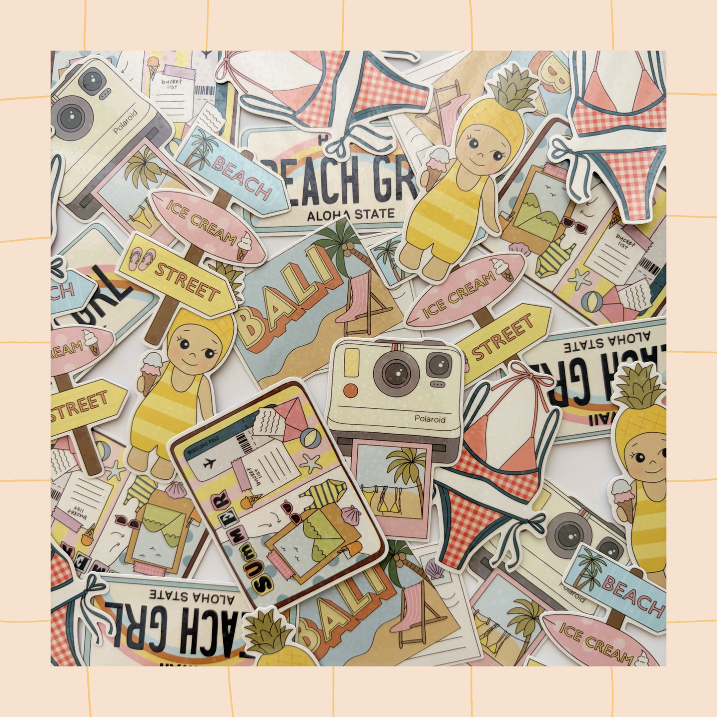 Summer junk journal sticker