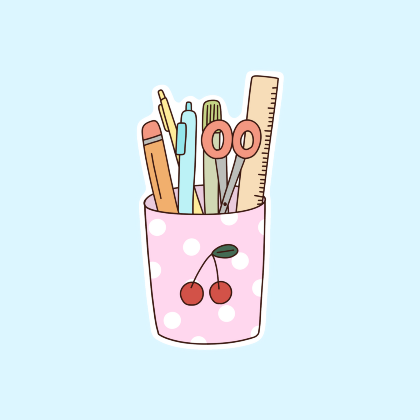 Pen holder sticker