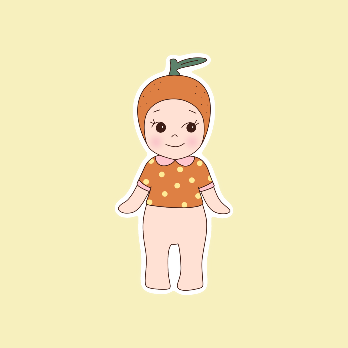 Orange baby angel sticker